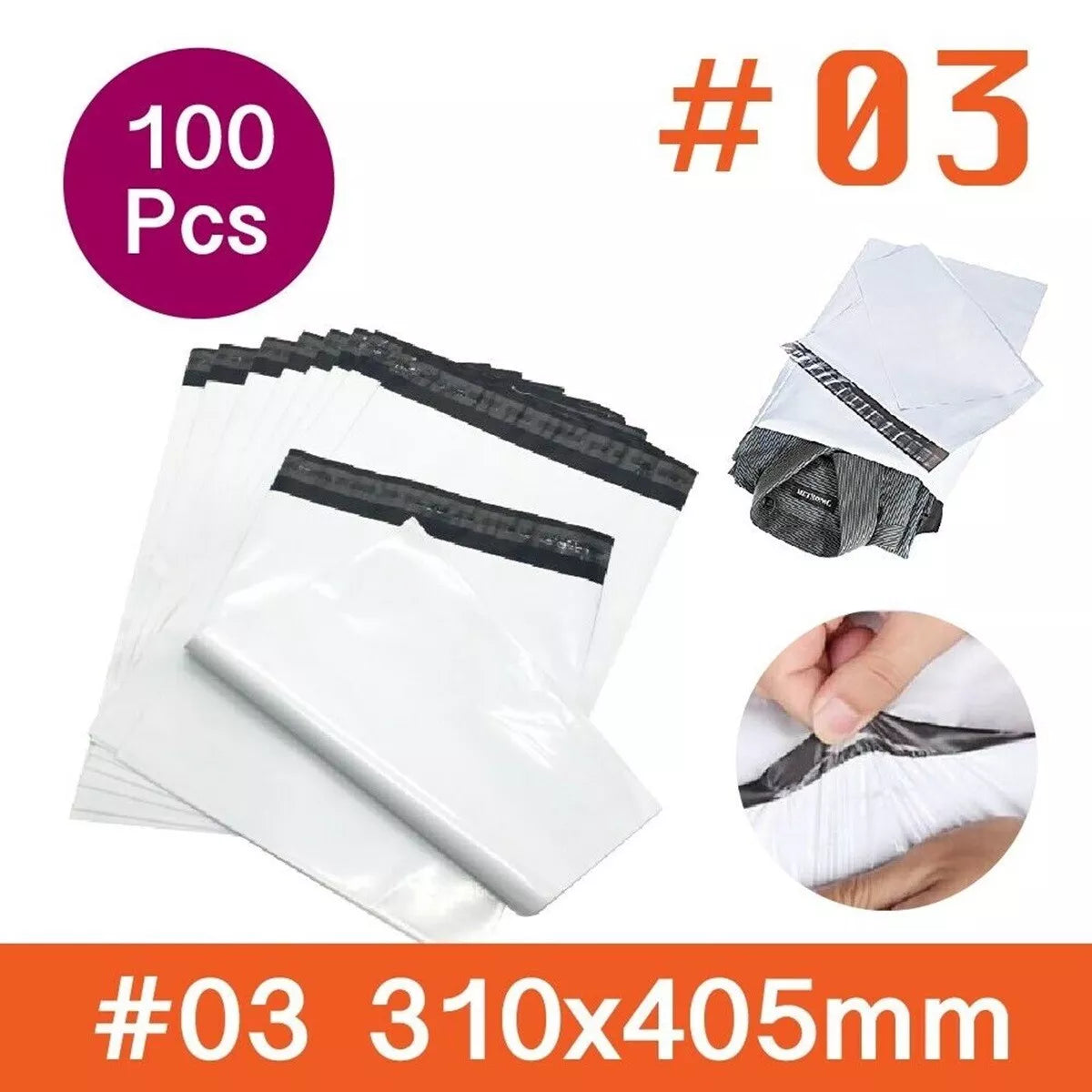 100x Postage Bags Mailing Shipping Packaging Satchel Post Handling 31cm x 40.5cm