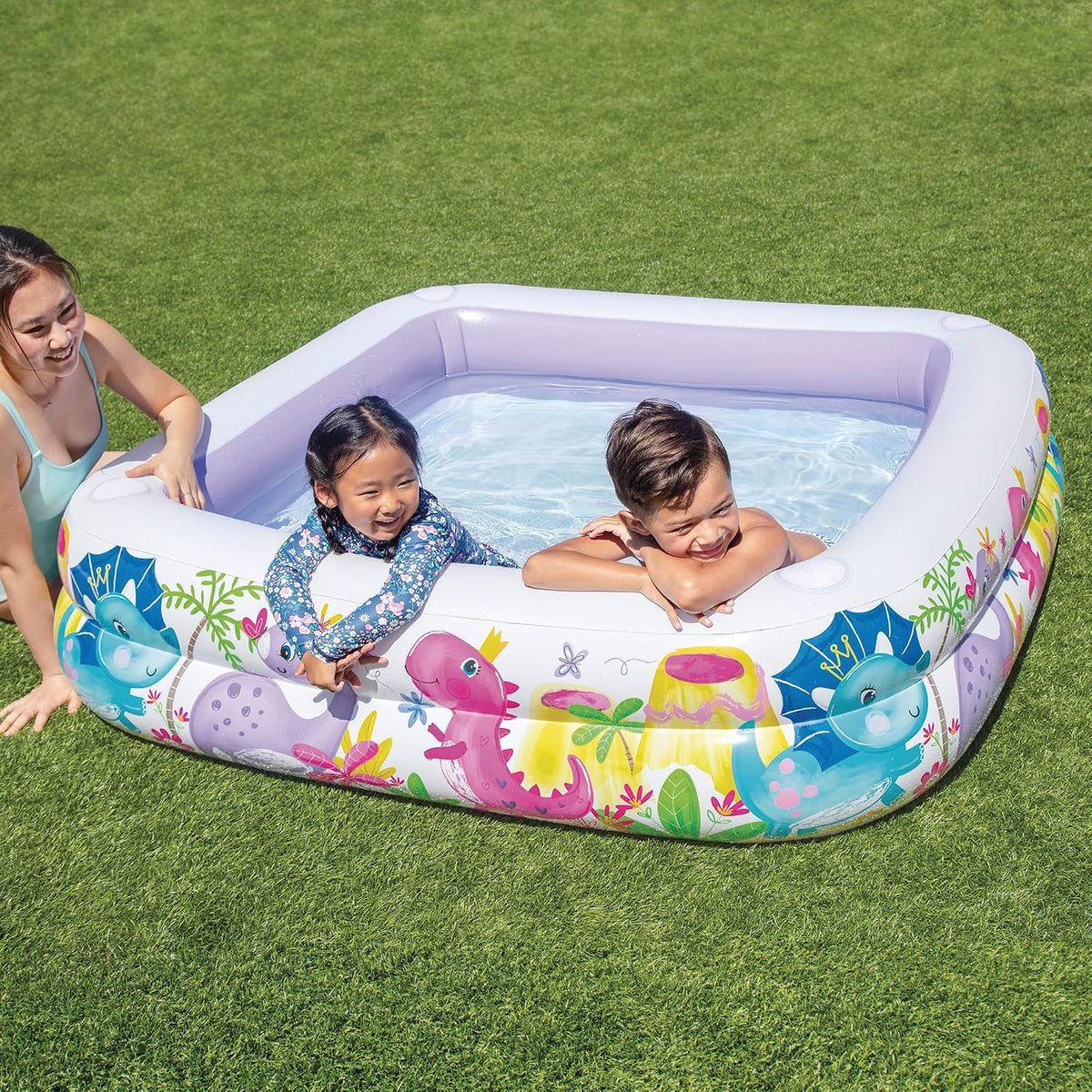 Intex Shaded Swimming Pool, Inflatable Kids Toy Above Ground Splash Play Pool with Sun Shade Canopy (Purple)