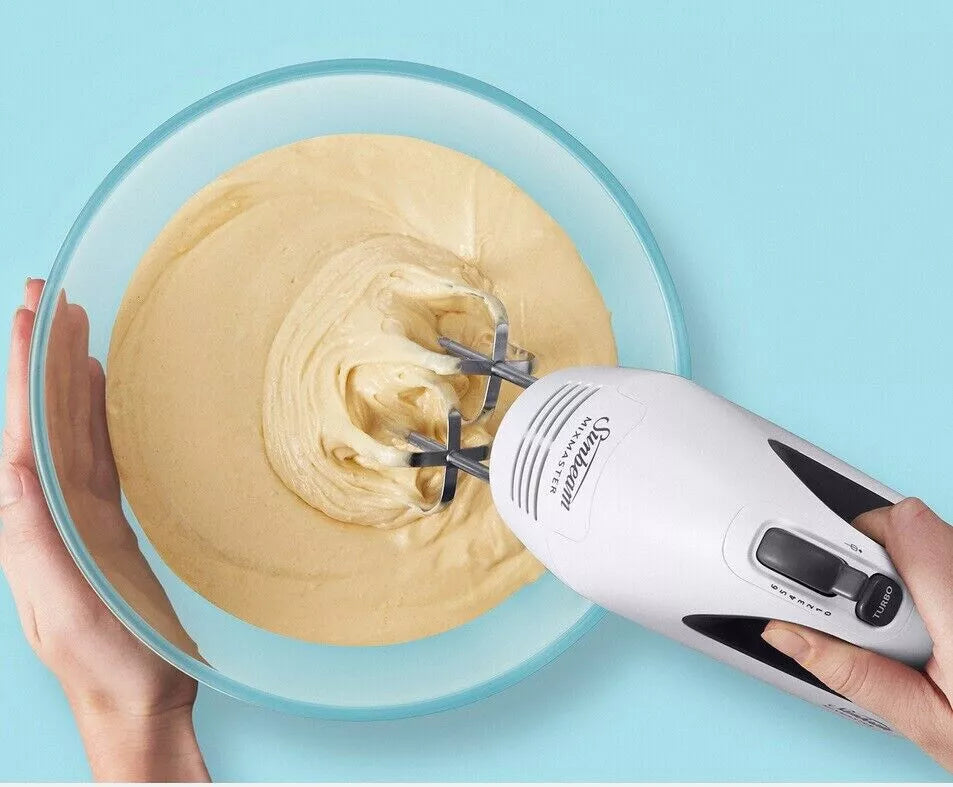 Sunbeam Electric Hand Mixer Whisk Food Blender 6 Speed - Egg Cake Beater Whisking Machine Tool