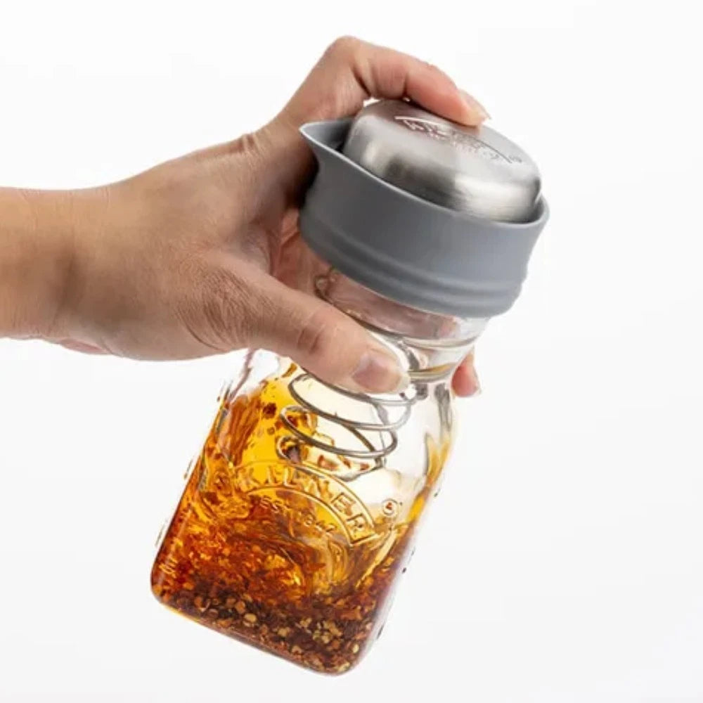 Salad Dressing Marinate Oil Vinegar Mustard Mix Maker Pourer Serving Sauce Bottle Pouring Spout 500ml