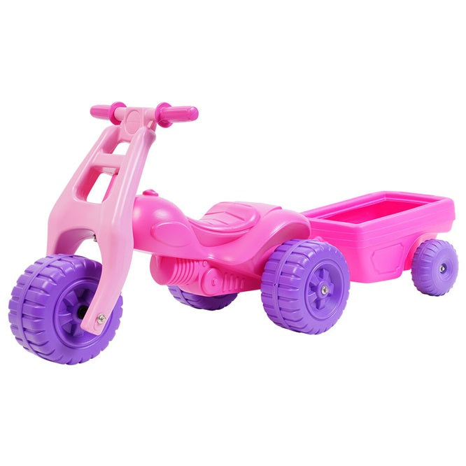 Avoca Toddler Trike Mini RIde On w/ Trailer Junior/Toddler/Kids 1-3y Ride-On Toys - Pink