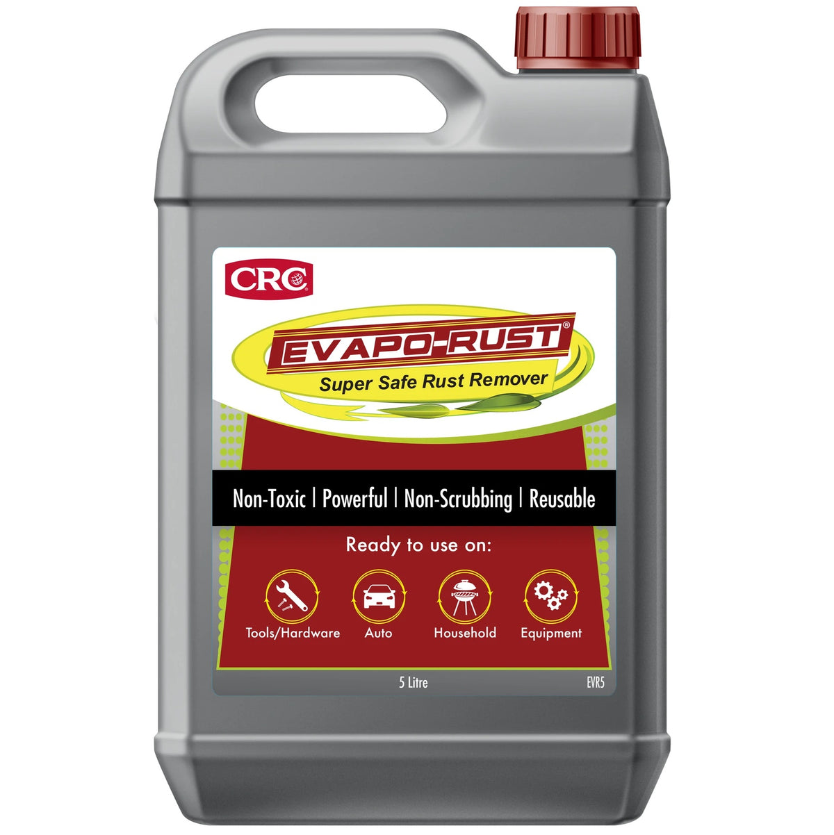 CRC Evaporust Super Safe Rust Remover 5L, Non-Toxic Rust Removing Solution Powerful Non-Scrubbing Reuseable, Tools/Hardware Auto Household Equipment