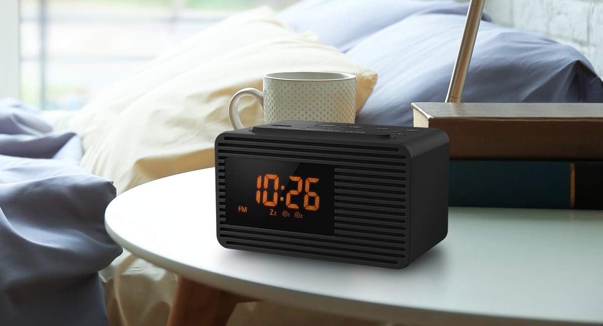 Panasonic Portable Dual Alarm FM Clock Radio Large LED Display 10 Pre-Set FM Stations