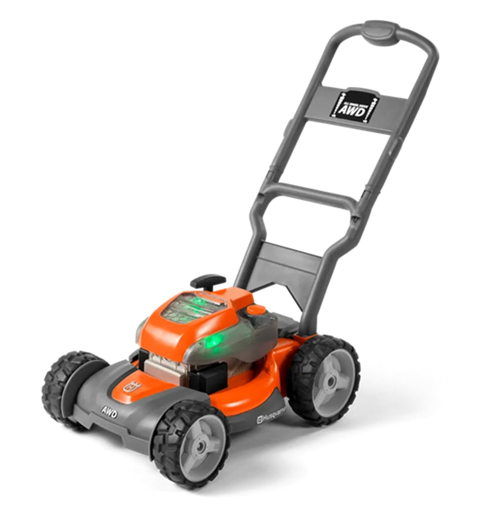 Husqvarna Pretend Lawn Mower | Kids Childrens Toy Grass Lawn Mower | Preschool Realistic Sounds and Lights