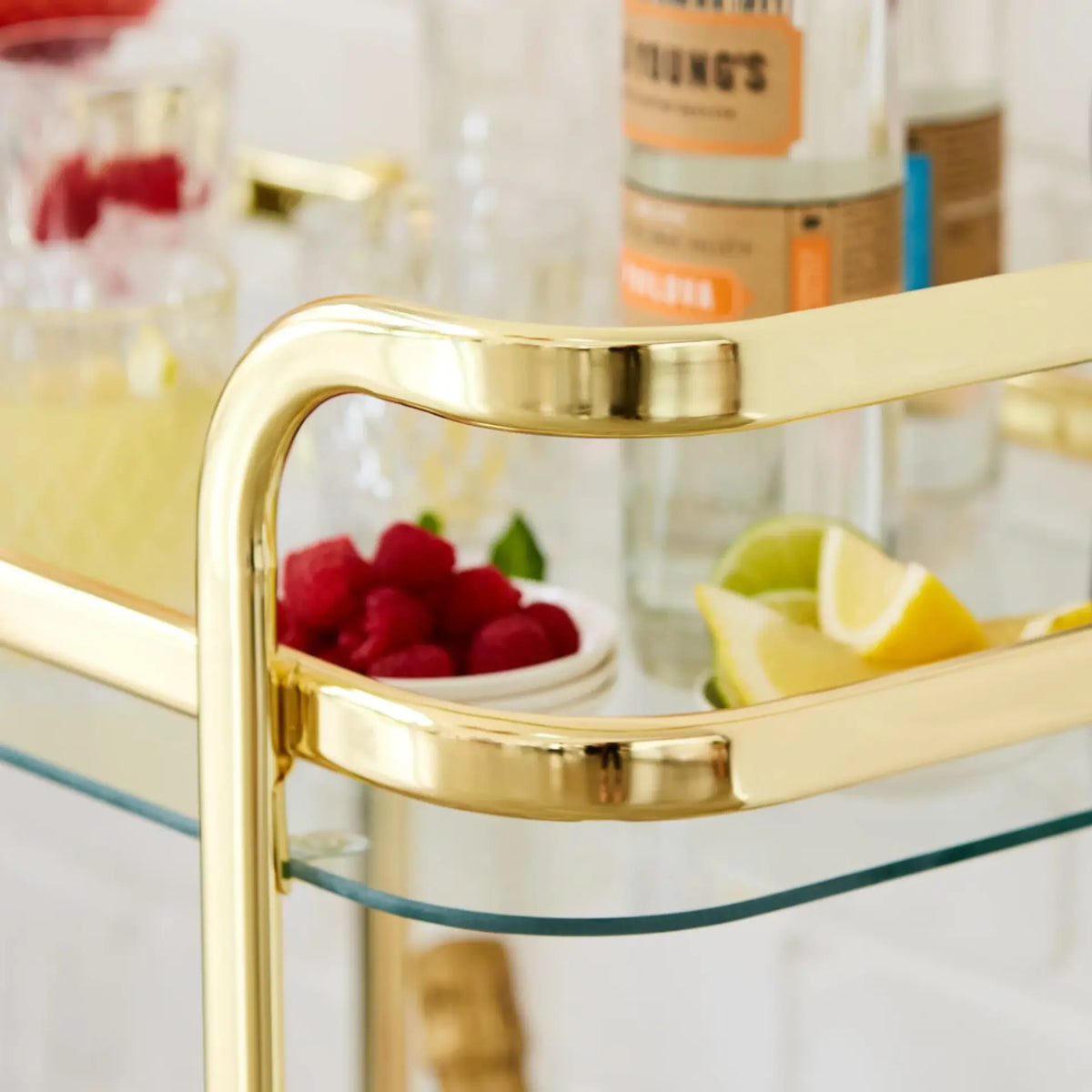 Portable Bar Drinks Cart | Dessert Entertaining Drinks Trolley Wine Coffee Kitchen Rack Glass Holder