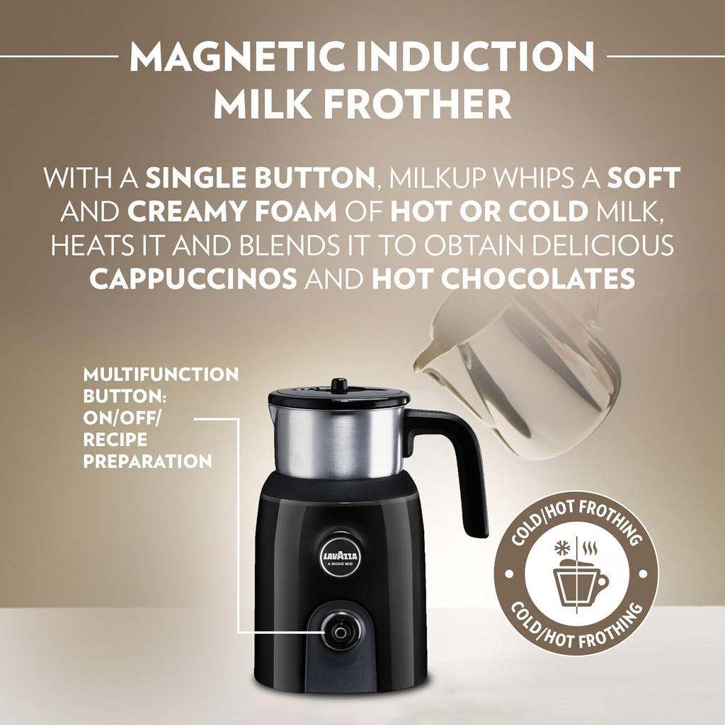 Lavazza Electric Milk Frother Stainless Steel Creamy Hot or Cold Foamer - Accessory for Coffee Machine