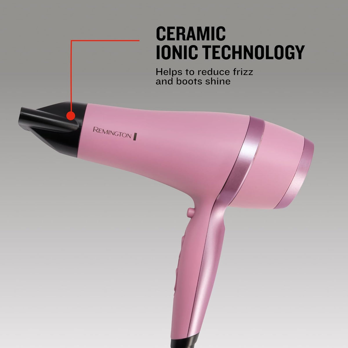 Remington Pink Hair Dryer Blowdryer 2100W Fast Drying Styler with Overnight Heatless Curling Rod
