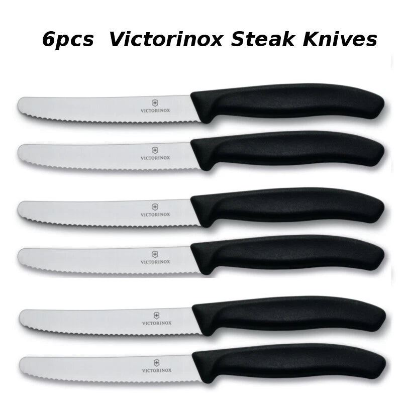 6 x Victorinox Steak Knives | Meat Serrated Sausage Tomato Slicer Slicing Paring | Kitchen Tools