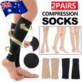2 Pack Compression Socks Leg Calf Foot Support Sleeve Relieve Varicose Veins Stockings