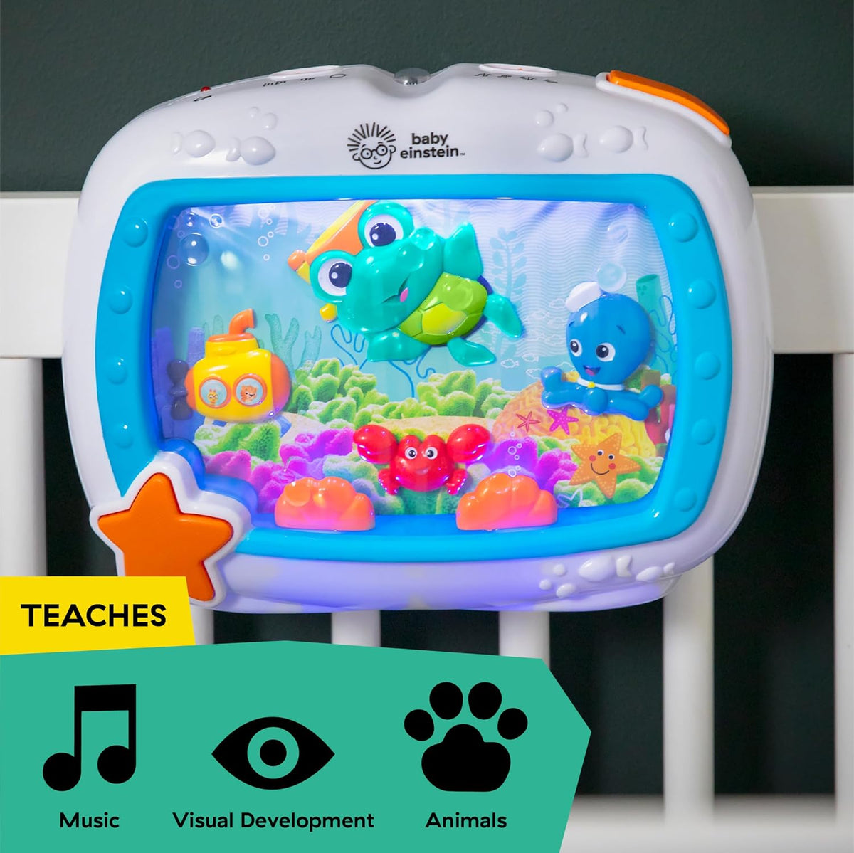 Newborn Baby Sea Dreams Crib Bedtime Soother, Baby Einstein Soother Lullaby Calming Melody Lights Sounds