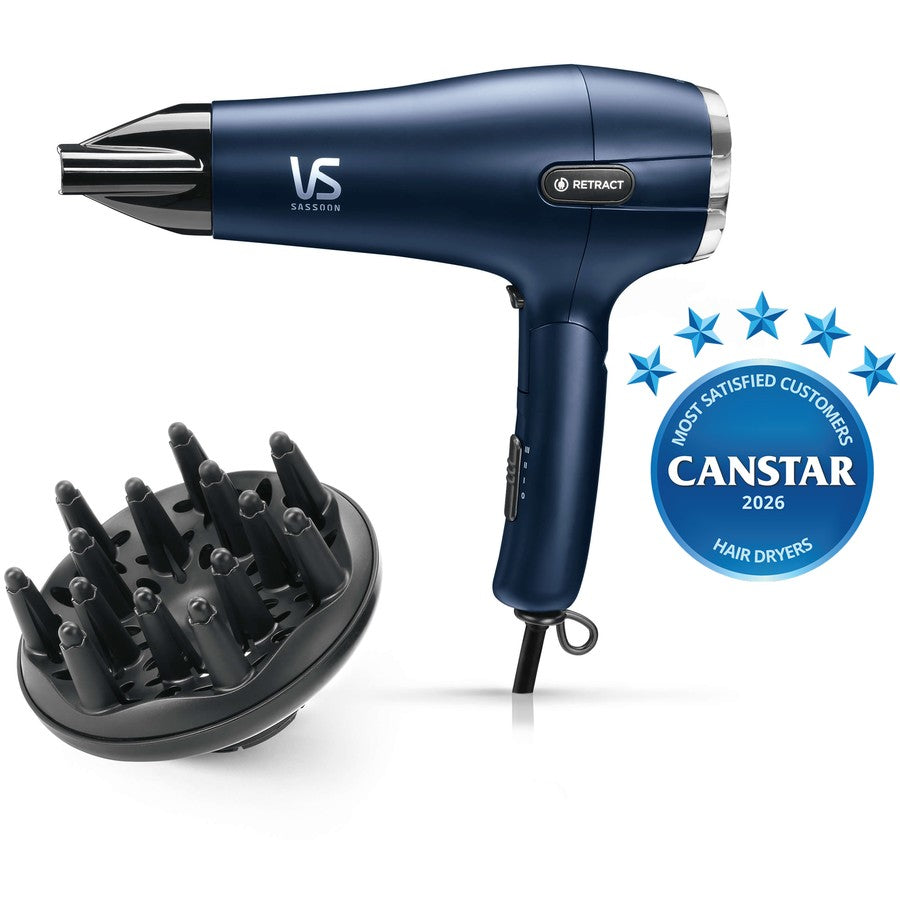 VS Sassoon Hair Dryer 2100W Electric Folding Blow Dryer Folding Retractable Cord Hair Styler