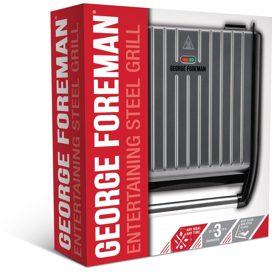 George Foreman Large Electric Grill Non-Stick Cooking Griddle Indoor Barbecue BBQ