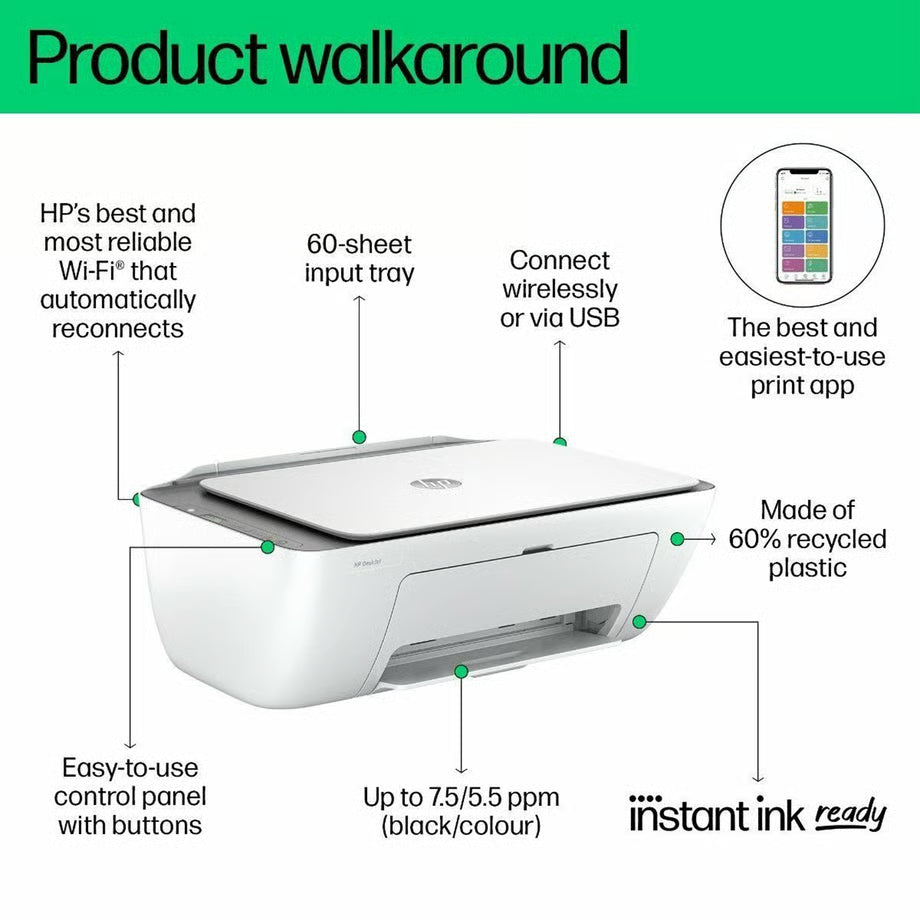 HP Wireless Printer All-In-One Document Scanner | PRINT SCAN COPIER Student Colour Printing