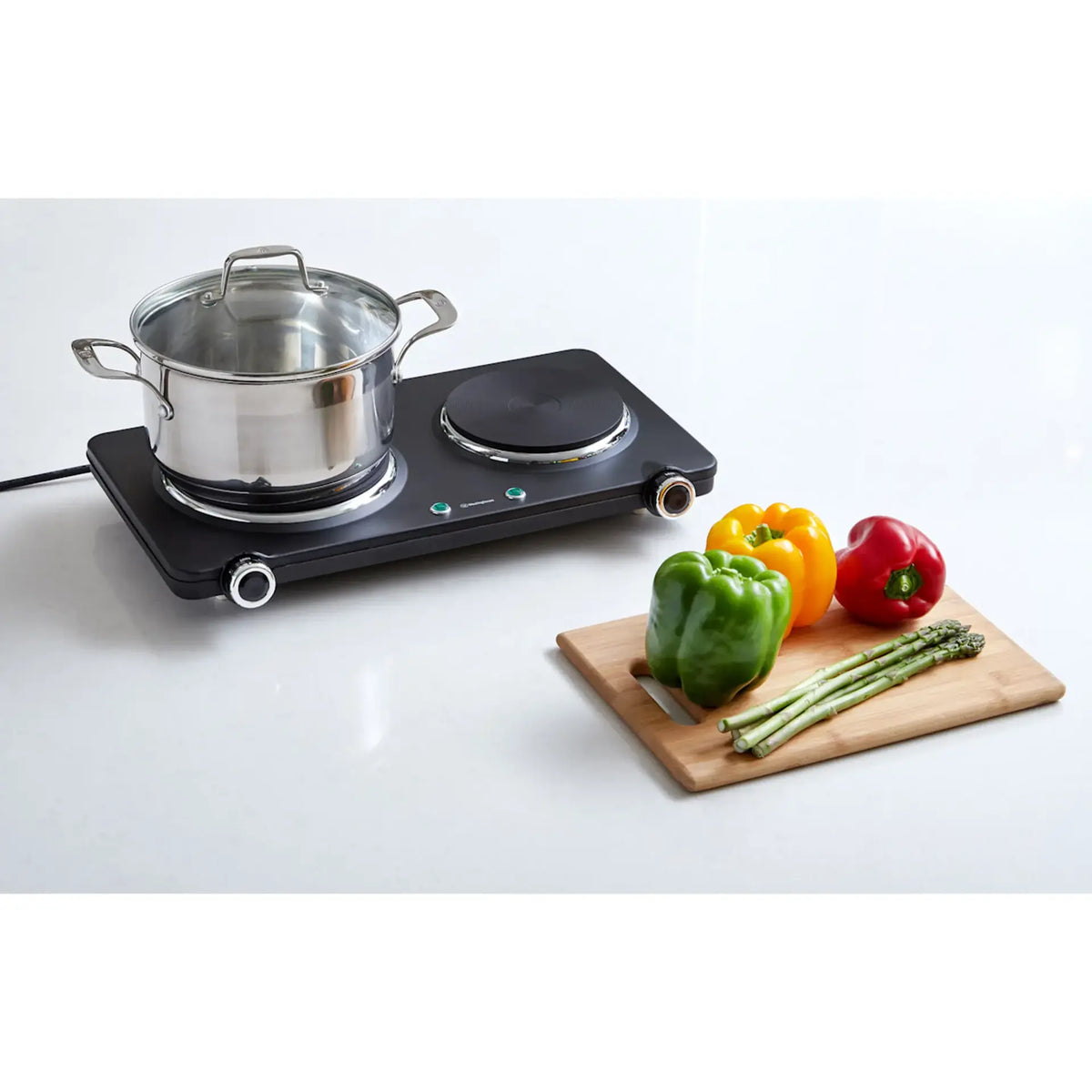 Westinghouse Electric Portable Dual Hot Plate Stove | Cooktop Cooker Kitchen Hotplate Caravan Cooking