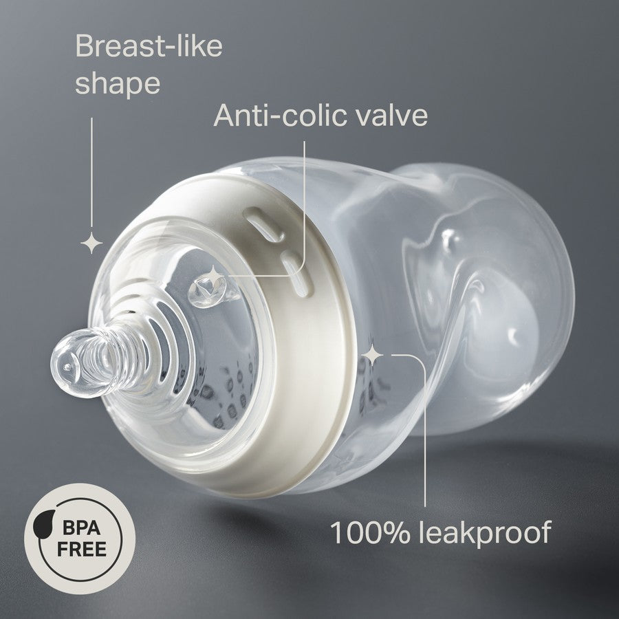 3Pack Tommee Tippee 0+ Month Baby Newborn Bottles Easy Switch Breast to Bottle Natural Start - Natural Latch Anti-Colic, BPA FREE, Leak Proof