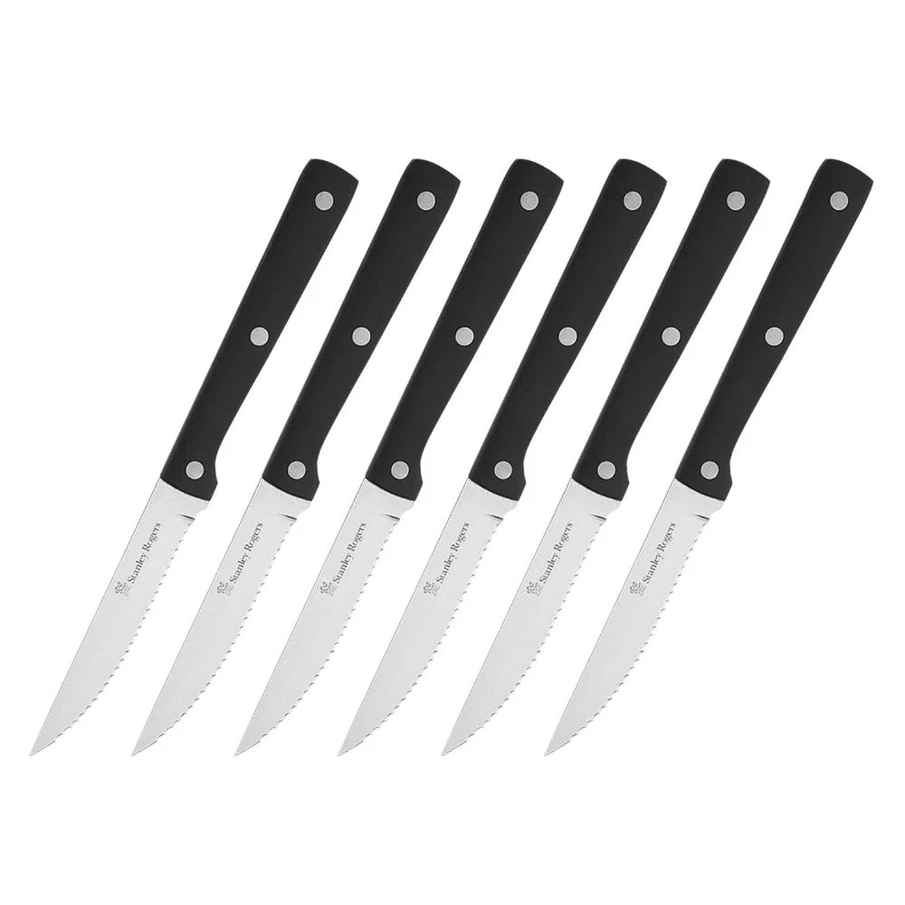 6x Stanley Rogers Steak Knives Set | Stainless Steel Serrated Blades Meat Dinner | Gift Box