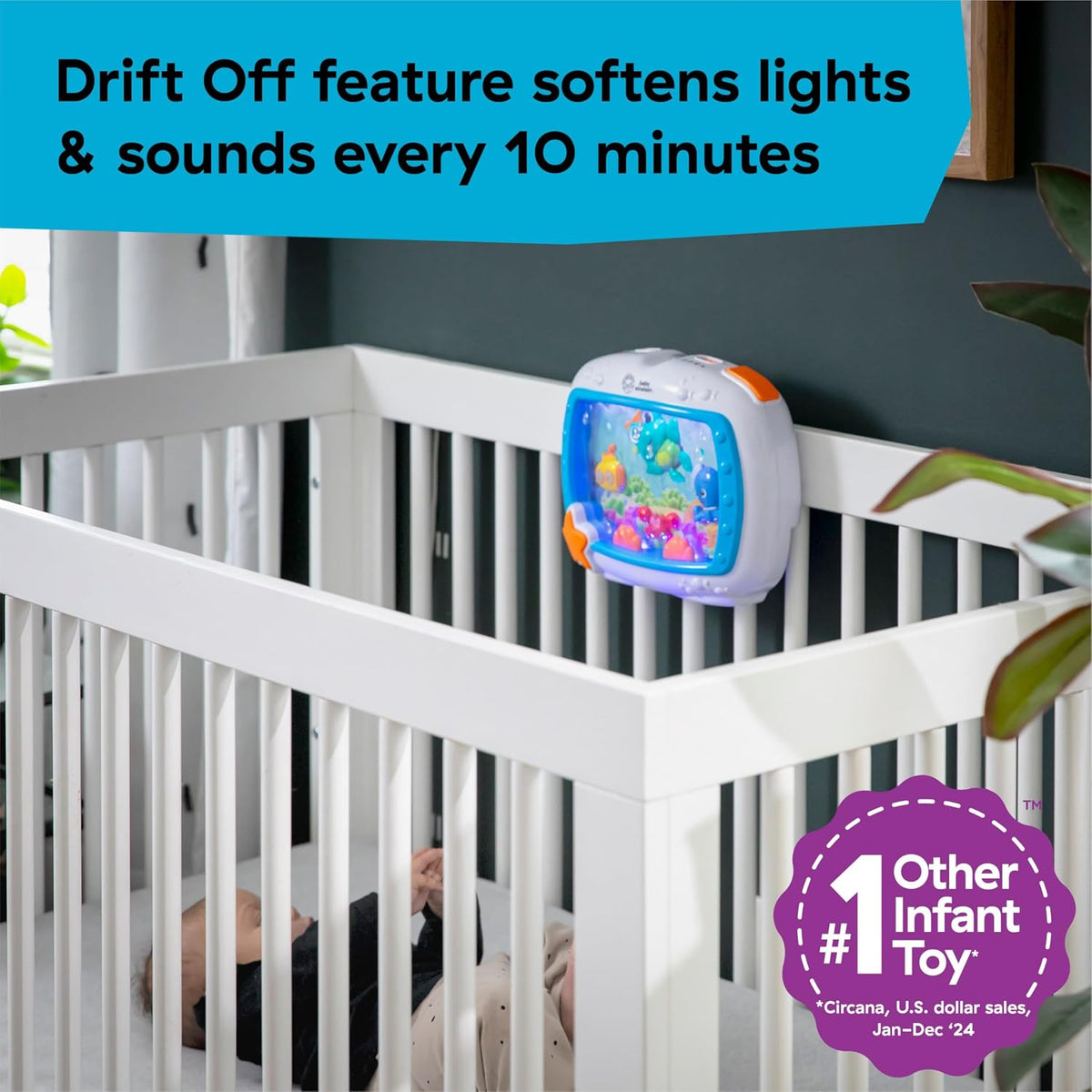 Newborn Baby Sea Dreams Crib Bedtime Soother, Baby Einstein Soother Lullaby Calming Melody Lights Sounds