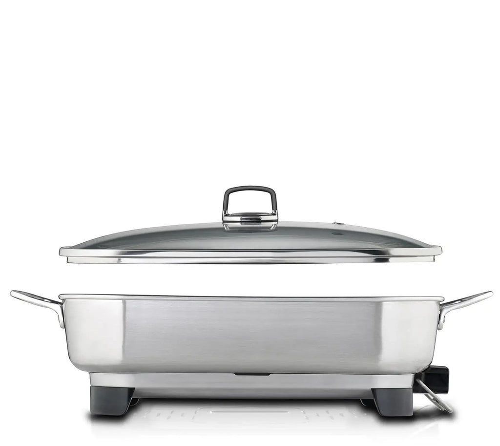Electric Sunbeam Banquet Skillet Frying Pan Frypan Stainless Steel 2400W Cooking, Kitchen Appliance