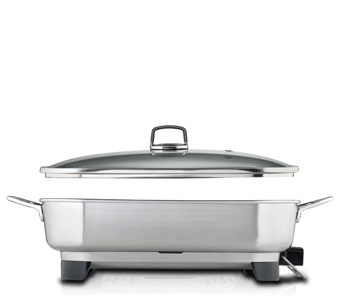 Electric Sunbeam Banquet Skillet Frying Pan Frypan Stainless Steel 2400W Cooking, Kitchen Appliance