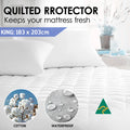 King Sized Quilted Fully Fitted Waterproof Mattress Protector Cover, Bedding Protection, Skirted