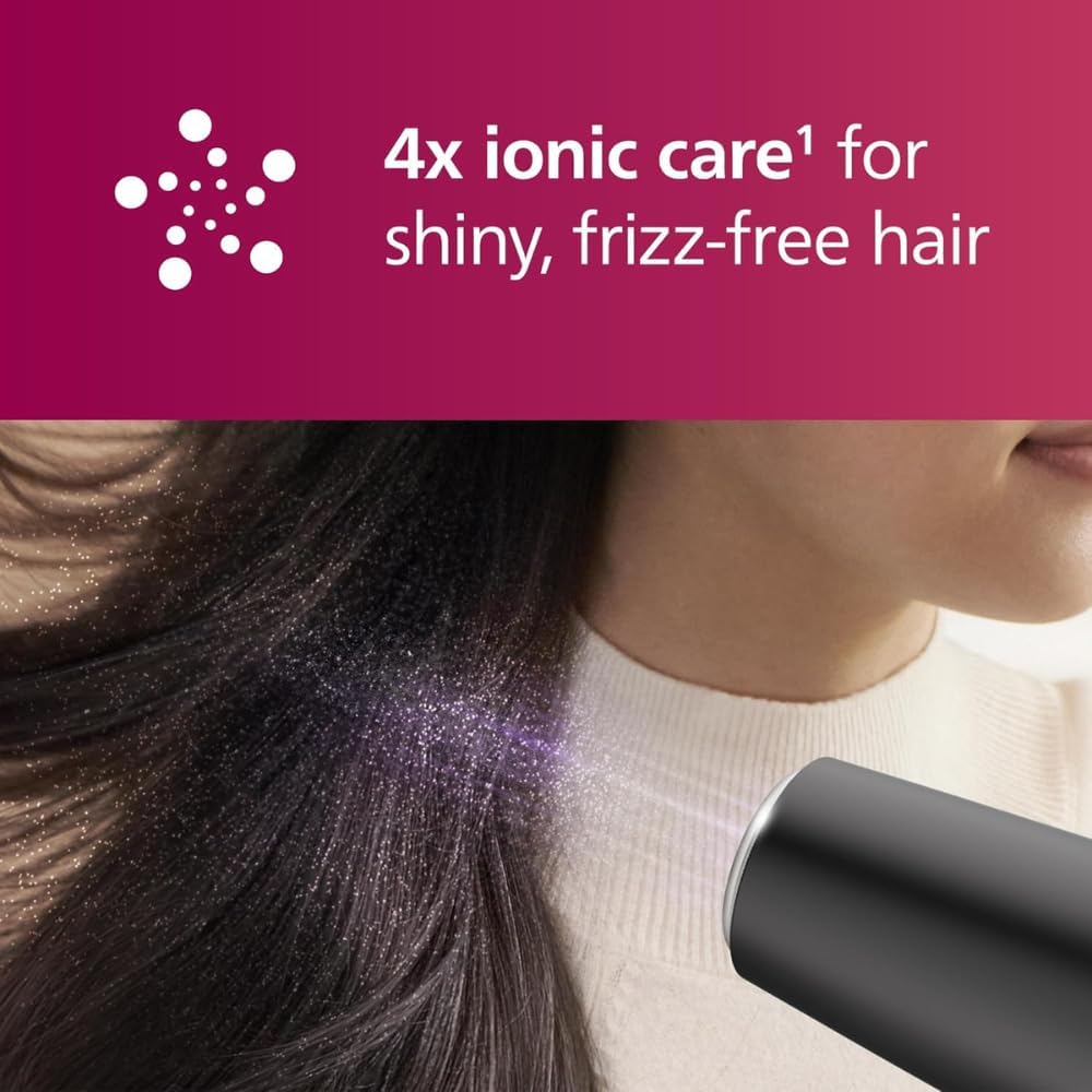 Philips 2300W Hair Dryer, Portable Folding Blowdryer Blow Drying 6 Heat/Speed Styler, Overheat Protection