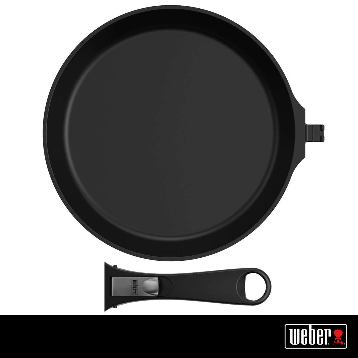 Weber Large Fry Pan |  Titanium Frying Pan Scratch Resistant | Suits Gas Barbecue | Detachable Handles