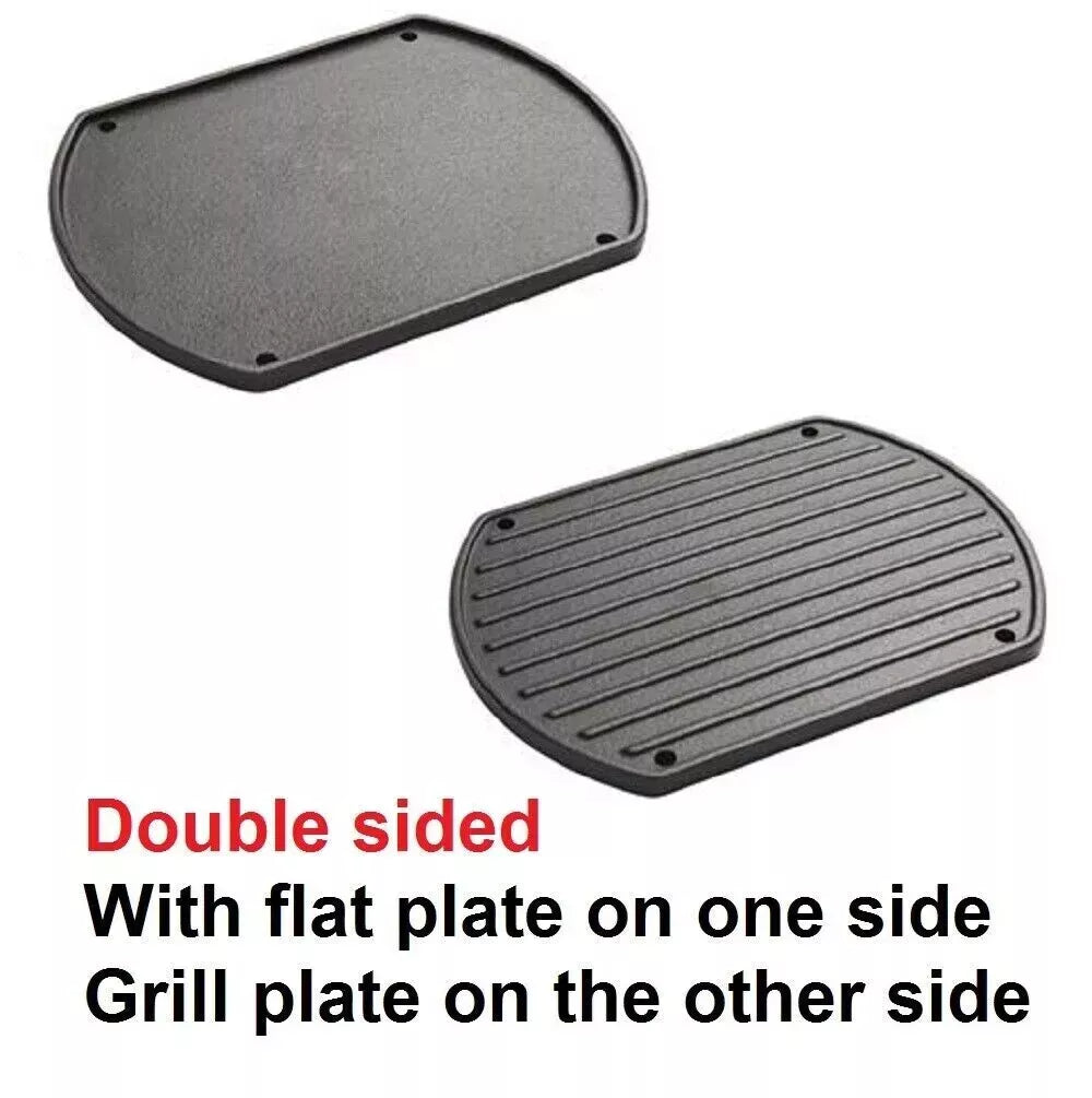 Weber BBQ Reversible Cast Iron Breakfast Plate Baby Q1000 Cooking Camp Plate Camping