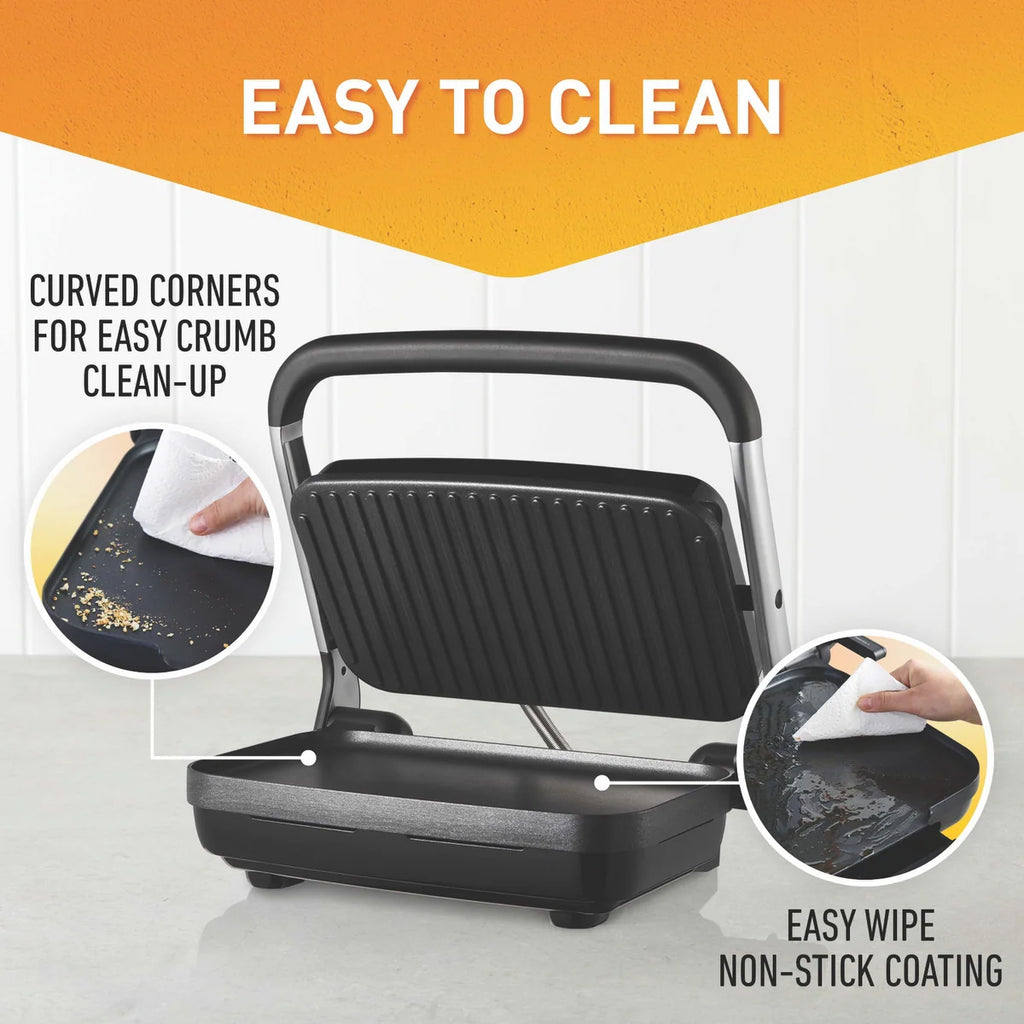 Cafe Style 2-Slice Sandwich Toastie Maker Press, 1800W Toasted Bread Electric Hot Plate