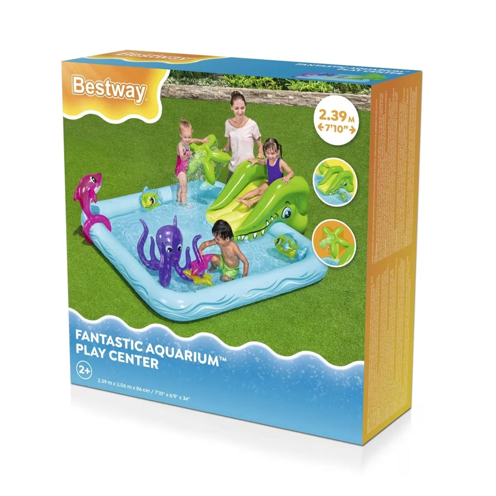 Inflatable Swimming Pool | Kids Childrens Splash Play Activity Pool | Kiddie Water Slide and Sprayer