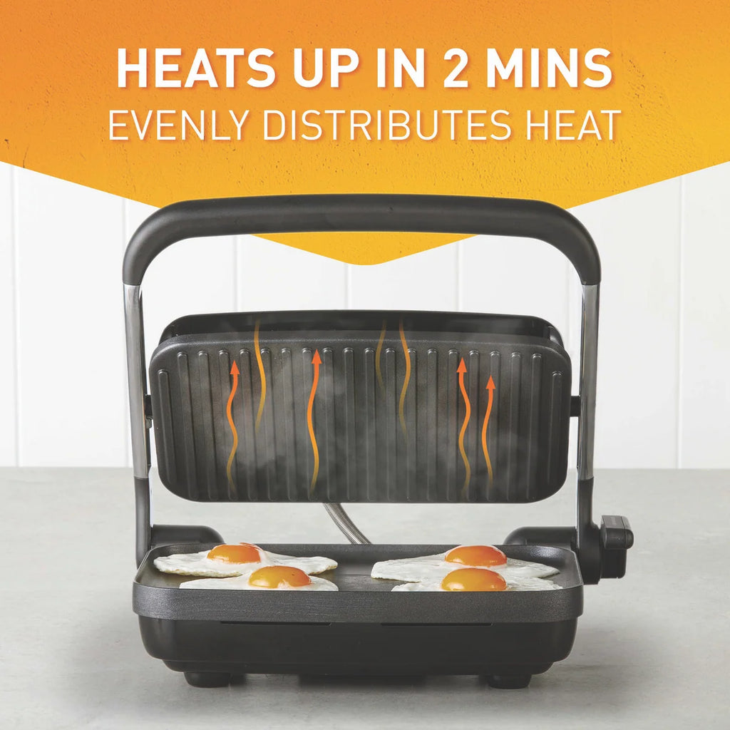 Cafe Style 2-Slice Sandwich Toastie Maker Press, 1800W Toasted Bread Electric Hot Plate