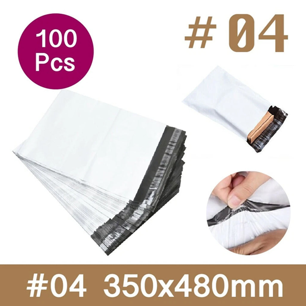 100x Mailing Bags Poly Postage Satchels | Waterproof Plain Discreet Self-Sealing Plastic Shipping Bags