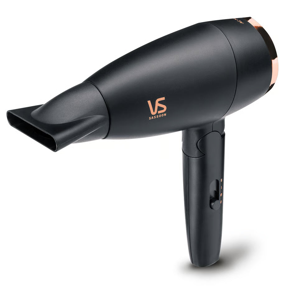 Vs Sassoon Hairdryer, Dual Voltage Folding Blow Hair Dryer, Powerful 1600W 2 Speed/Heat