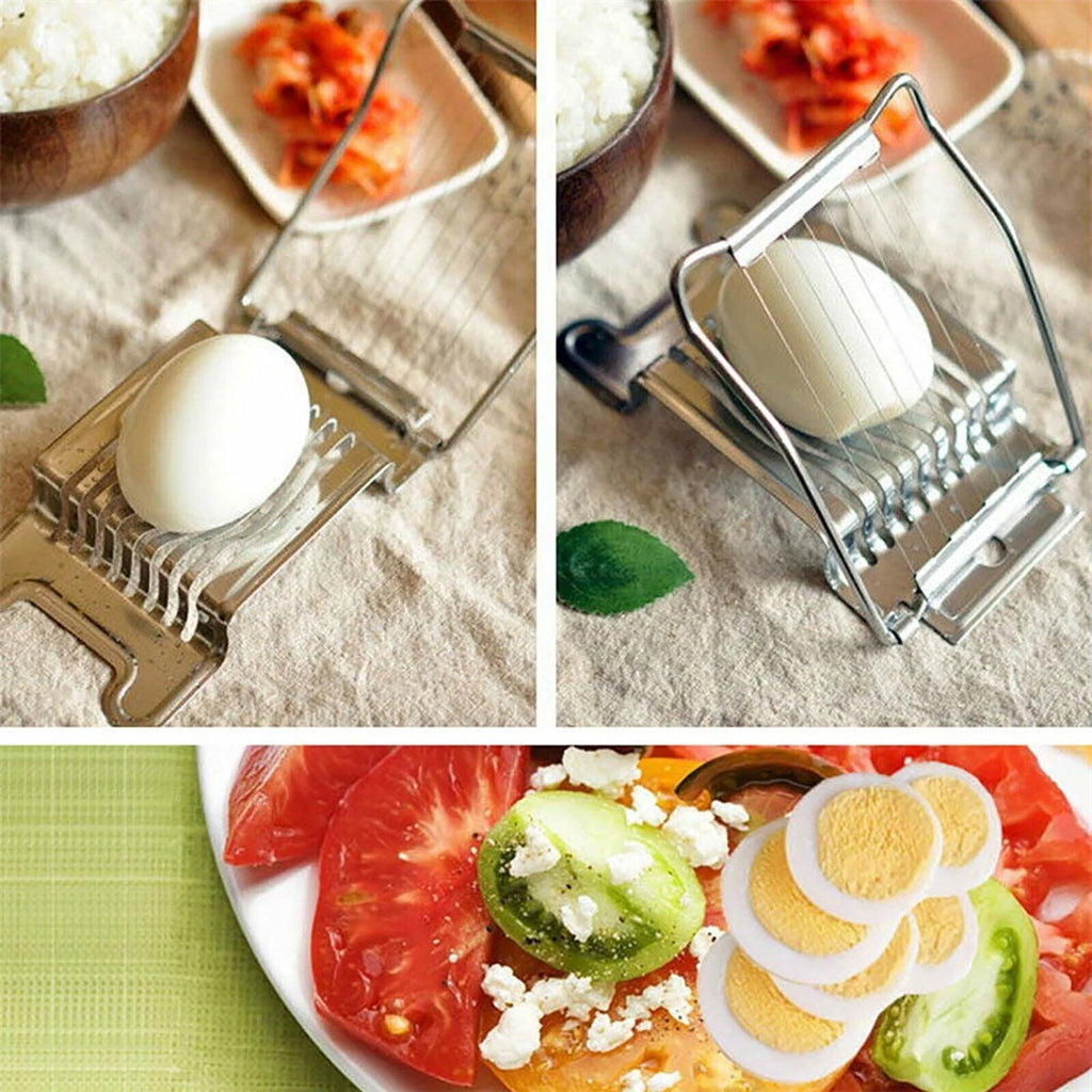 Boiled Egg Slicer Slicing Tool Mushroom Tomato Chopper Chopping Stainless Steel - Portable Home Kitchen Tool