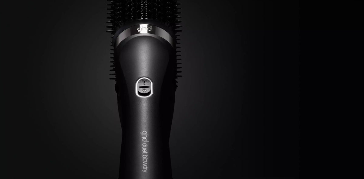 GHD Hair Drying Brush and Styler - Womens Electric Blowdry Brush Styling Tool 2-in-1 Drying Brush - NO HEAT DAMAGE - Barrel Hair Brush
