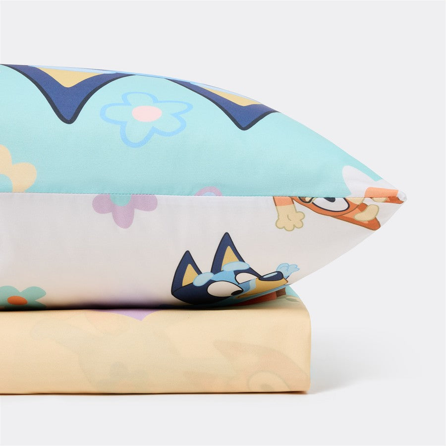 Bluey Colorful Reversible Single Doona Duvet Quilt Cover Bedding Set Toddler Preschool - Bluey Bingo TV Series Quilt Cover