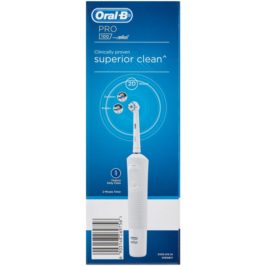 Oral-B Electric Toothbrush Pro 100 Gum Care Rechargeable Teeth Cleaning + Travel Case