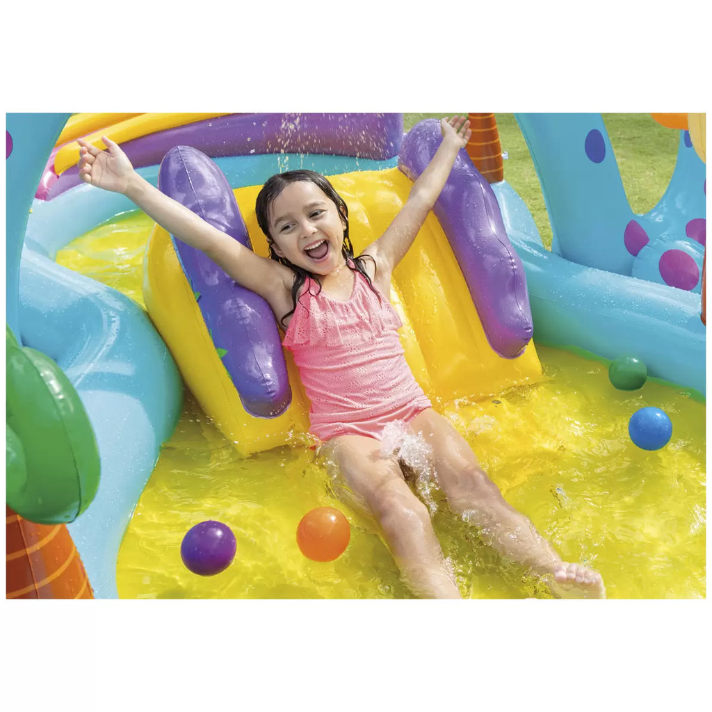 Intex Inflatable Backyard Swimming Pool | Outdoor Water Sprayer and Slide | Kids Childrens Toddler Splash Play Pool