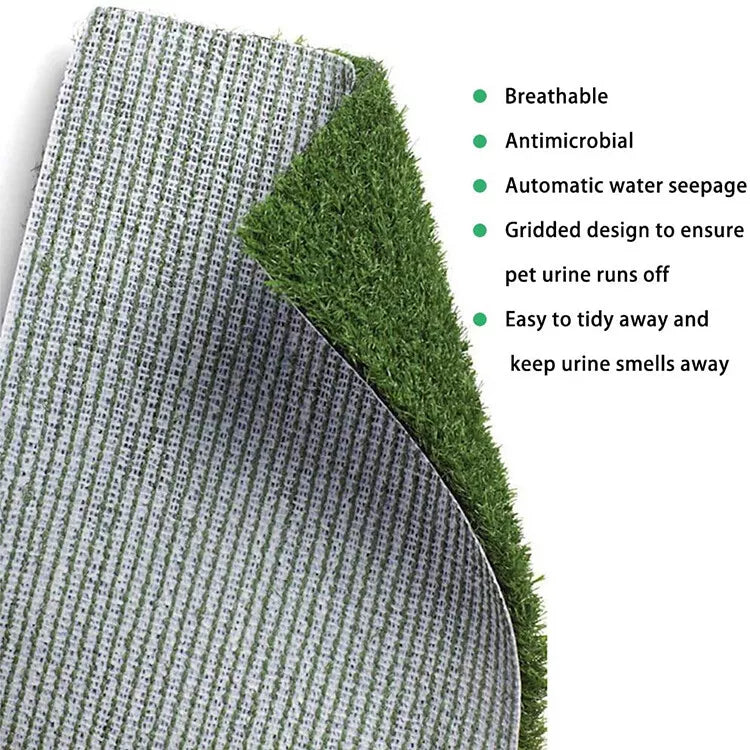 Indoor Dog Pet Grass Potty Poo Wee Toilet Training Portable Pad Tray Turf Vetinary