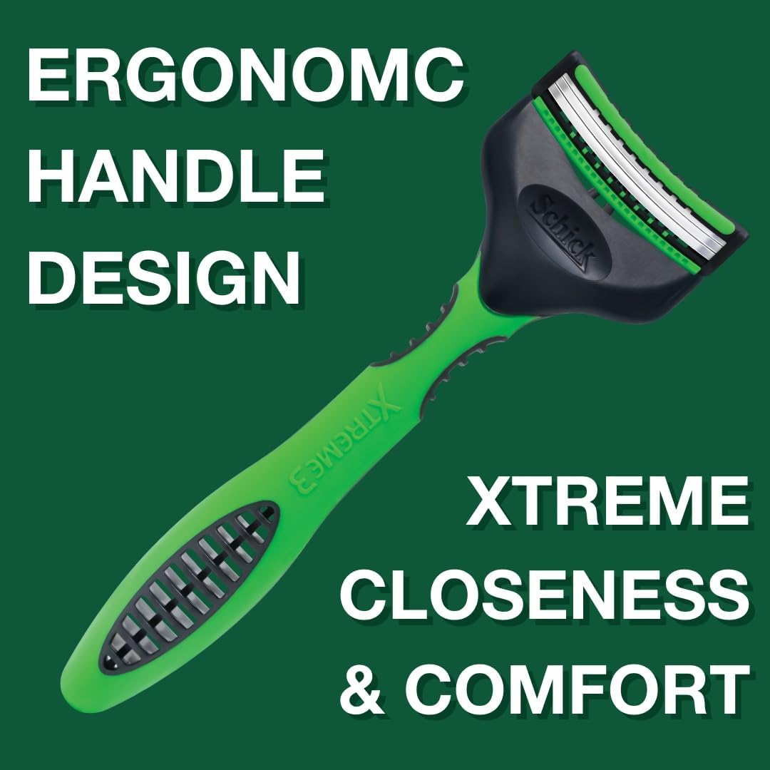 12 Pack Schick Razors Men's Shavers Sensitive Xtreme3 Close Shave Shaving - Flexible Blades Aloe Infusion