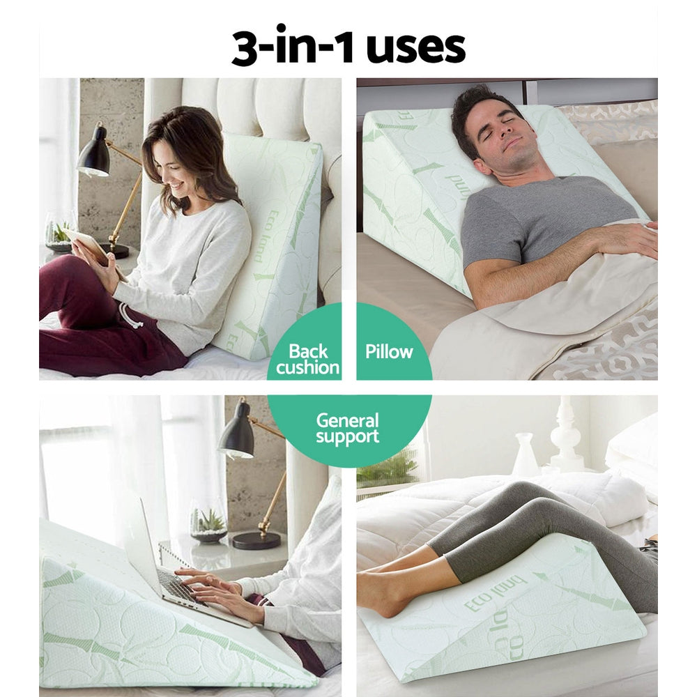 Bed Wedge Pillow Premium Memory Foam Cushion Bedding Back Neck Pad Support