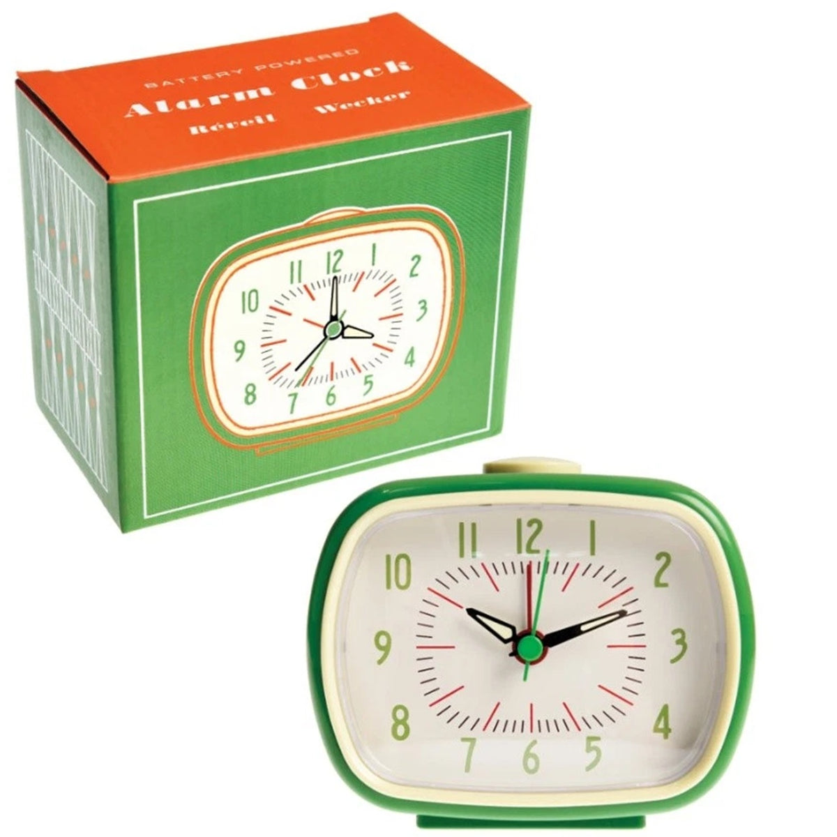Vintage Retro Alarm Clock, Glow in The Dark Hands, Kids Adults Bedroom Time, Cordless Battery Operated