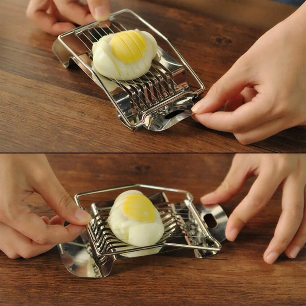 Boiled Egg Slicer Slicing Tool Mushroom Tomato Chopper Chopping Stainless Steel - Portable Home Kitchen Tool