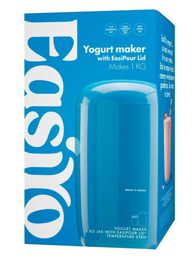 Easiyo Homemade Drinking Yoghurt Maker | Easy 1kg Benchtop Drinking Yoghurt Making Jar Container | No Fridge (Blue)