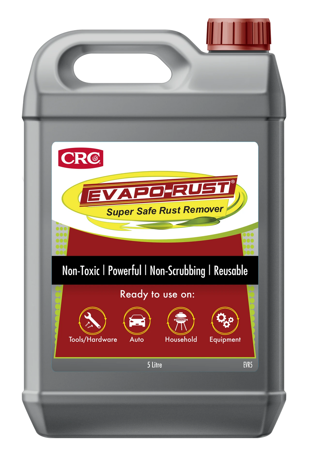 CRC Evaporust Super Safe Rust Remover 5L, Non-Toxic Rust Removing Solution Powerful Non-Scrubbing Reuseable, Tools/Hardware Auto Household Equipment