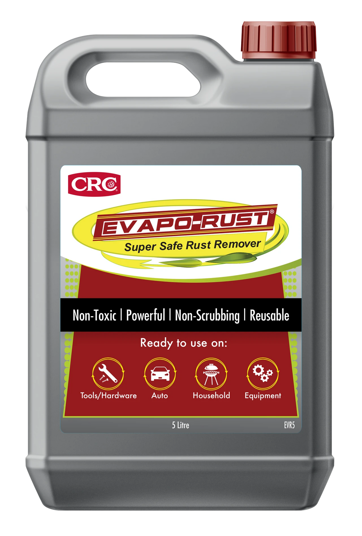 CRC Evaporust Super Safe Rust Remover 5L, Non-Toxic Rust Removing Solution Powerful Non-Scrubbing Reuseable, Tools/Hardware Auto Household Equipment