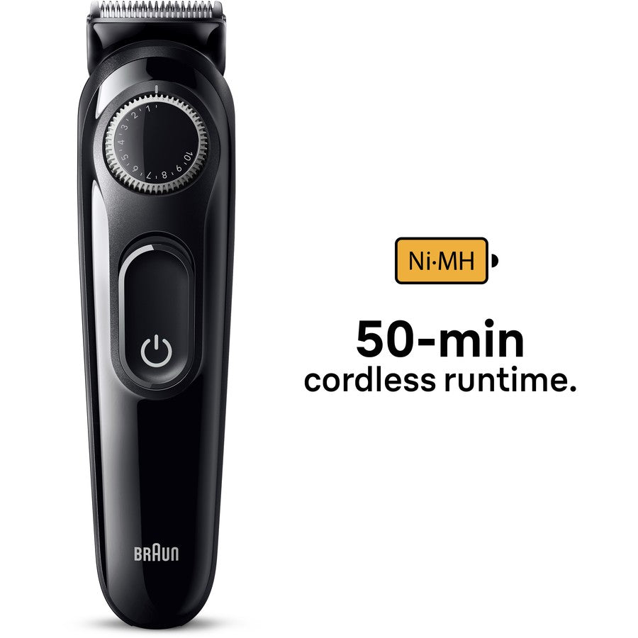 Braun Beard Trimmer Cordless Facial Beard Groomer, 20 Length Settings, Electric Shaver