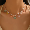 Sea Shell Conch Starfish Necklace for Women | Beach Jewelry Jewellery Gift Beach Ocean Theme