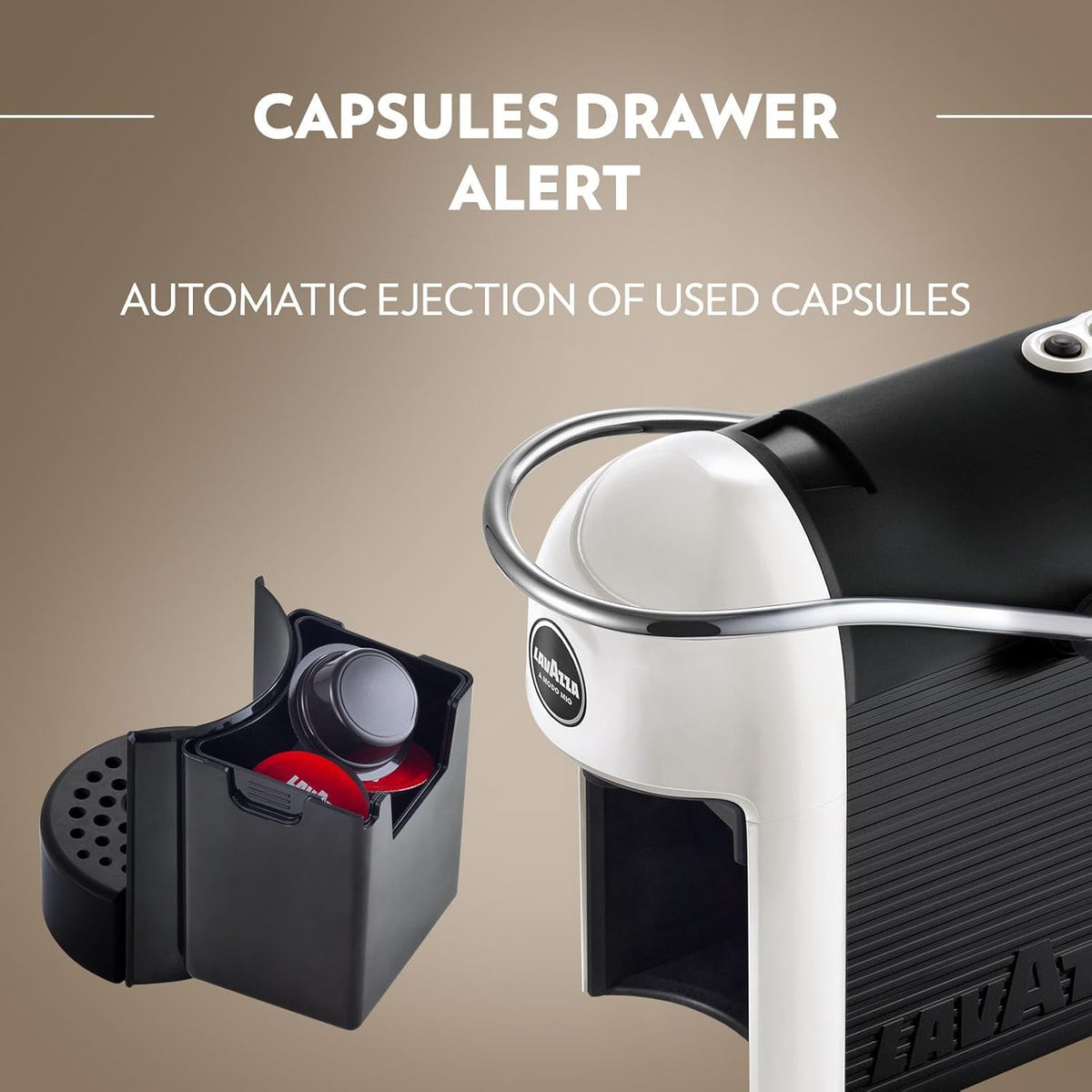 Lavazza Espresso Cappuccino Maker | Pod Capsule Coffee Machine | Electric Automatic Kitchen Appliance with 64 Pods