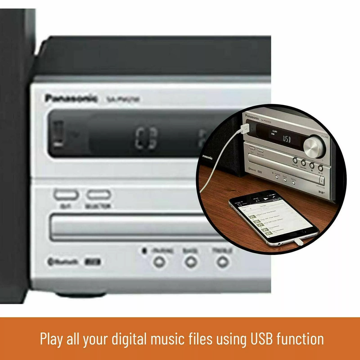 Panasonic Bluetooth Hi-Fi Stereo System CD Music Player FM Radio HIFI MP3 USB