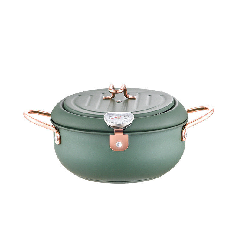 Deep Frying Mini Pot 24cm Japanese-Style Non-stick Tempura Fryer Pan Stovetop Cooker - Snack Tempura Donut Frying Pan